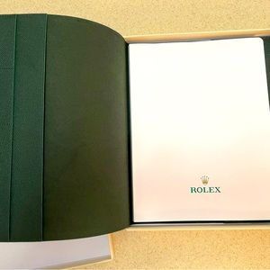 Rolex Caran d’Ache Pen and Green Notebook / Notepad Leather
